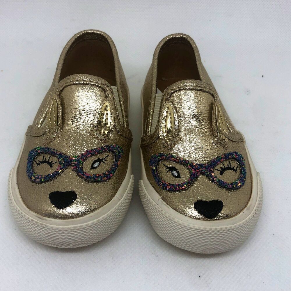 Cute Toddler Girls Cat &Jack Gold Slipon